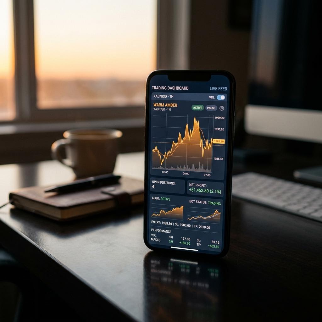 Console de trading crypto IA Vela Rendecto sur smartphone haut de gamme